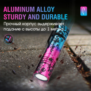 BORUIT V8 Голубой/Фиолетовый фонарь ручной