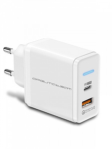 Зарядное устройство для телефона на 2 гнезда, Быстрая зарядка 35W адаптер QC 3.0/PD Орбита OT-APU61