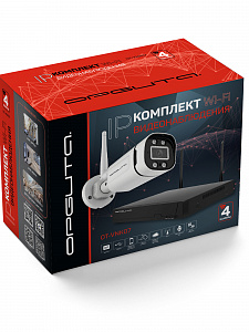 Комплект видеонаблюдения беспроводной на 4 камеры Wi-Fi 3MP Орбита OT-VNK07