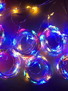 Огонек OG-LDG10 гирлянда-штора LED Мультицвет (3х1м,100 ламп,USB)