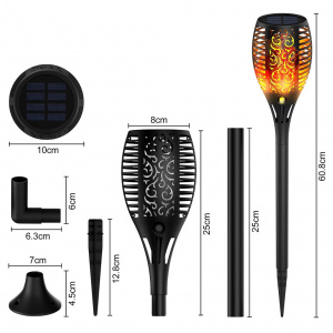 Светильник садовый на солнечной батарее уличный Факел Огонек OG-LDP30