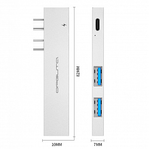 Орбита OT-PCR24 Серебро концентратор USB 2.0 (2*USB+Type-C)