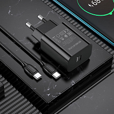 BOROFONE BA65A Черный ЗУ с TYPE-C + кабель Type-C - Type-C 1м (PD20W,3000mA)