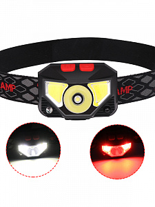 Фонарь налобный с датчиком движения, фонарик аккумуляторный Следопыт PT-FLG25