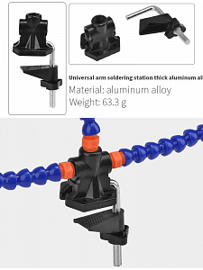 Третья рука для пайки с лупой 2 руки Помощник PM-INP21