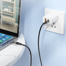 BOROFONE BU37 Черный кабель PD60W (TYPE-C-TYPE-C) 1.2м