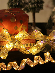 Гирлянда лента интерьерная на батарейках 5м Огонёк OG-LDG20 Желтая