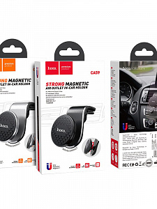 HOCO CA59 Серебро Держатель для смартфонов магнитный (в воздуховод)