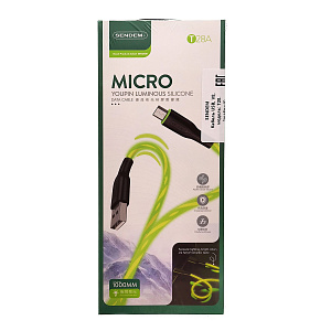 SENDEM T28A Зеленый кабель USB 3A (microUSB) 1m
