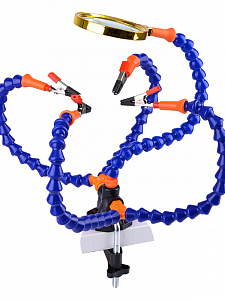 Третья рука для пайки с лупой 4 руки Помощник PM-INP23