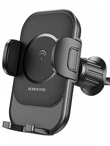 BOROFONE BH204 Черный держатель для смартфонов + беспроводное ЗУ 10W (в воздуховод)
