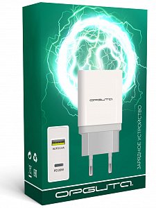 Орбита OT-APU57 Белый ЗУ с TYPE-C/USB (5В, 2400mA)