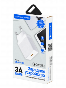 Зарядное устройство для телефона с быстрой зарядкой Орбита OT-APU29 Белый