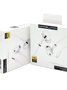 Наушники проводные для Iphone Lightning гарнитура с микрофоном Орбита OT-ERG53 Белые