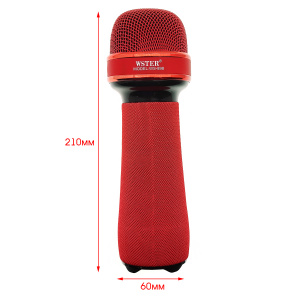 WSTER WS-898 Красный микрофон беспроводной (Bluetooth, динамики, USB)