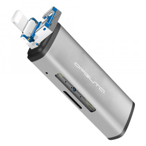 Орбита OT-PCR15 Серебро картридер OTG (TF, SD, Lightning)