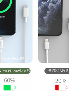 SENDEM M26 PRO кабель PD20W (iOS Lighting-TYPE-C) 1м