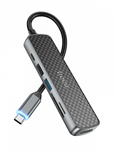 HOCO HB24 концентратор USB (2*USB, PD60W, HDMI, TF, SD)