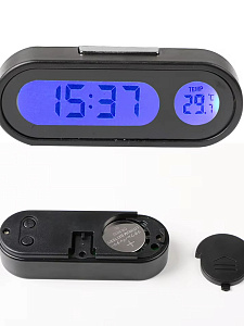 Часы автомобильные электронные с термометром Орбита OT-CLC06