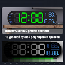 Часы настенные электронные с температурой и пультом Орбита OT-CLW16 Зеленые