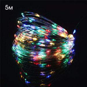 Огонек OG-LDG07 гирлянда LED Мультицвет (5м,2*AA) (УПАКОВКА 10ШТ)