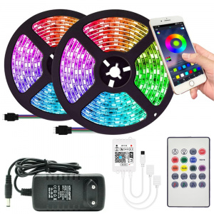 Светодиодная лента с контроллером Wi-Fi 2*10 метров Огонёк OG-LDL50