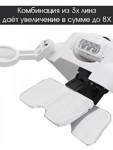 Лупа очки налобная увеличительная с подсветкой Орбита OT-INL64