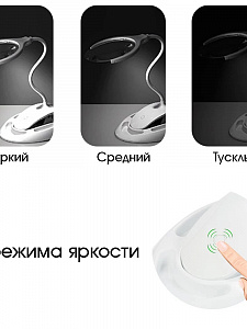 Лупа настольная с подсветкой на гибкой ноге с прищепкой 2 в 1 Орбита OT-INL51
