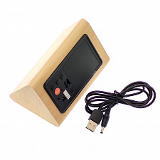 VST 864-1 Красные часы настольные (СВЕТЛО-коричневые)(без блока)