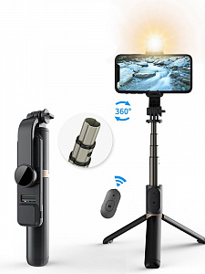 Орбита OT-SMH19 палка для селфи, трипод (194-760мм, пульт Bluetooth, LED)