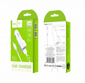 HOCO Z23 ЗУ авто USB + кабель Micro USB (5B,2400mA)