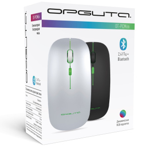 Мышь беспроводная бесшумная с подсветкой 2 в 1 Орбита OT-PCM66 Черная