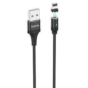HOCO U76 Черный кабель магнитный USB 2A (iOS Lighting) 1.2м