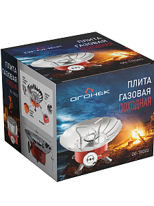 Плитка газовая туристическая с ветрозащитой Огонек OG-TRD03