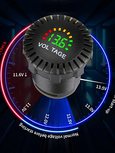 Врезной вольтметр с экраном для лодок и авто12-24В TDS TS-CAU59 Красный