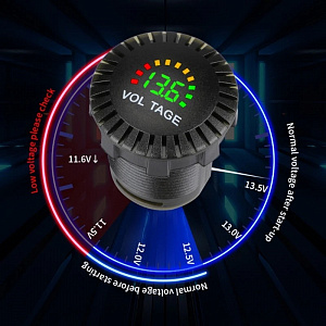 Врезной вольтметр с экраном для лодок и авто12-24В TDS TS-CAU59 Красный