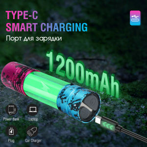 BORUIT V8 Голубой/Фиолетовый фонарь ручной