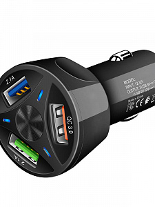 Зарядка в прикуриватель для автомобиля 3*USB TDS TS-CAU32 Черное