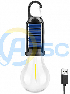 Фонарь кемпинговый 2шт с карабином, лампочка аккумуляторная на солнечной батареи Следопыт ST-FLK01