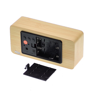 VST 862-1 Красные часы настольные (СВЕТЛО-коричневый)(без блока)