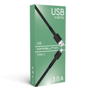 Орбита OT-SMT27 Черный кабель USB 3A (TYPE C) 1м