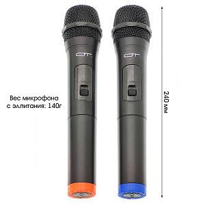 Микрофон караоке беспроводной набор 2шт Орбита OT-ERM12