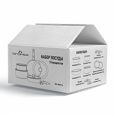 Набор посуды для приготовления с крышками Черный Огонёк OG-HOG14