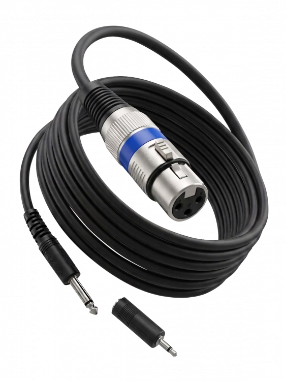 Аудиокабель для микрофона, электрогитары Jack 6.3 М (папа) / XLR-F (мама) 5 метров Орбита OT-AVC48B