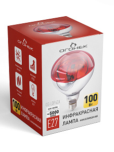 Инфракрасная лампа для обогрева птиц и животных, 100 Вт, цоколь Е27 Огонёк OG-LDP42A