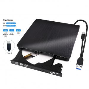 Внешний дисковод для ноутбука и ПК USB 3.0 / Type-C CD-RW, DVD-RW Орбита OT-PCA03