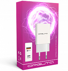 Зарядное устройство для телефона на 2 гнезда, Быстрая зарядка 20W адаптер QC 3.0/PD Орбита OT-APU56