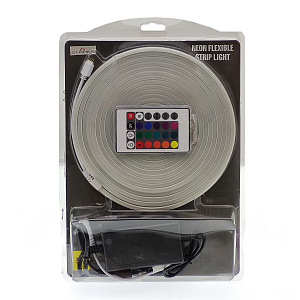 Светодиодная лента Неоновая 5м с адаптером питания IP65 Огонёк OG-LDL47 RGB