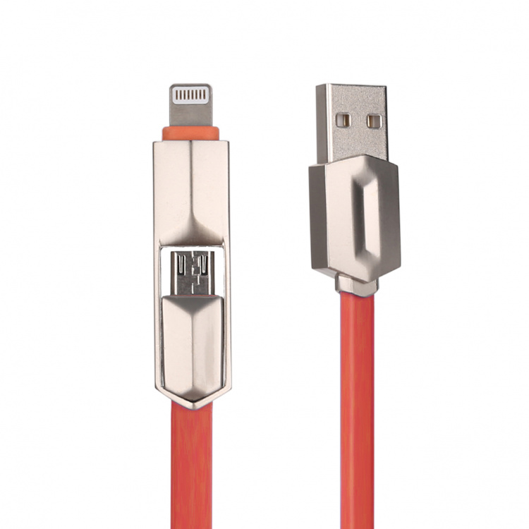 MUJU MJ-38 кабель USB 2A (microUSB/iOS Lighting) 1м