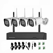 Комплект видеонаблюдения беспроводной на 4 камеры Wi-Fi 3MP Орбита OT-VNK07